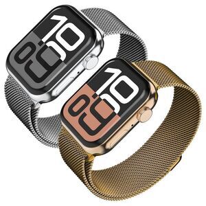 Vena -  2 Pack For Apple Watch Band Series 10 42mm, S Silver+Gold